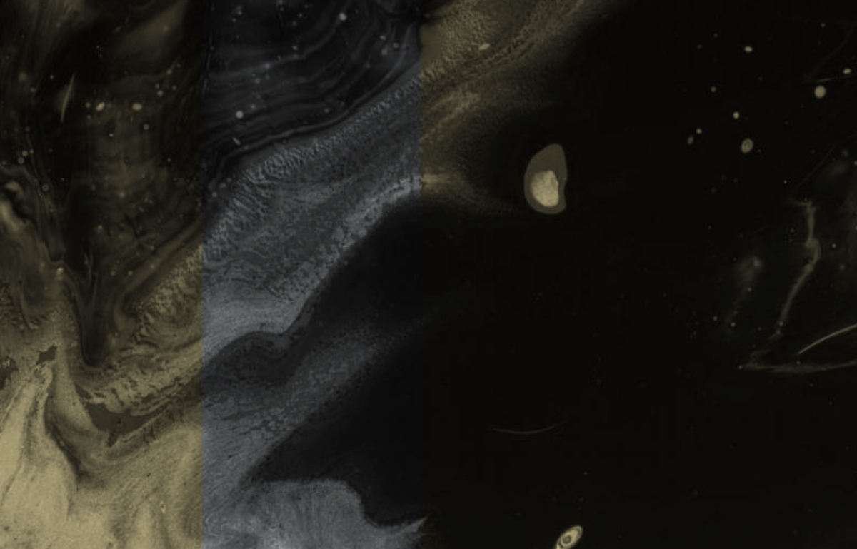 Abstract illustration, yellows and grey swirls.